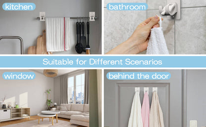 Nail-free Adjustable Rod Bracket Holders (Pack of 4)